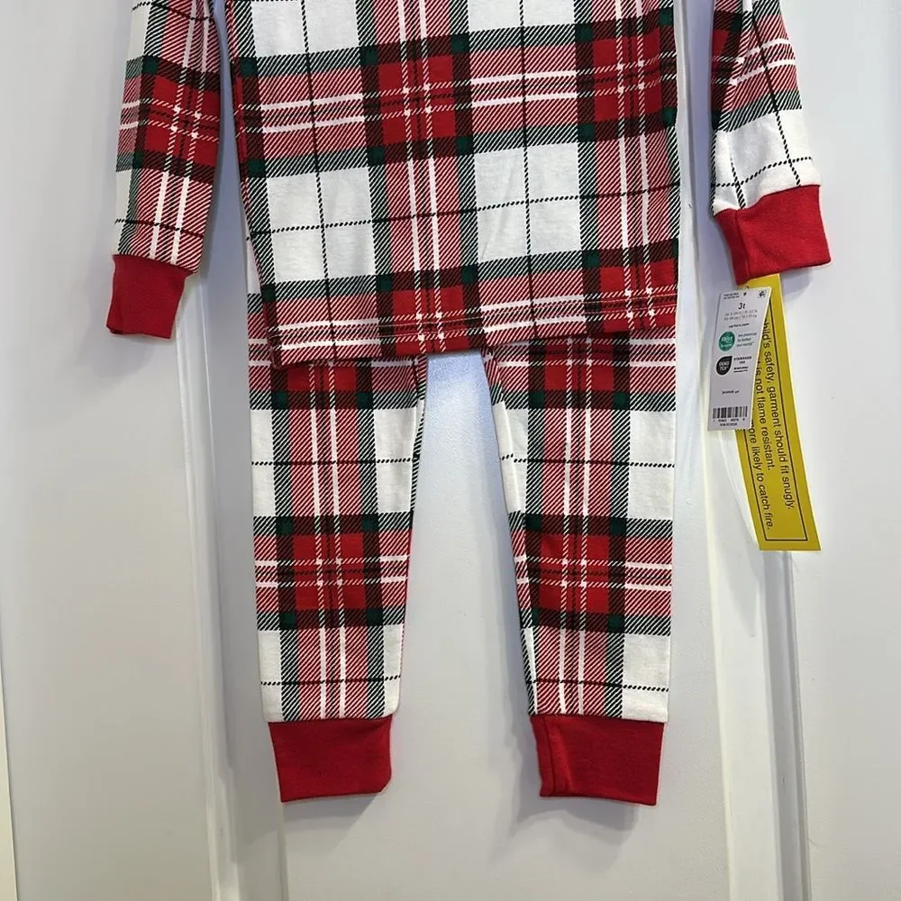 Carter’s Holiday Plaid Cotton PJ Pajama Set Size 3T Unisex